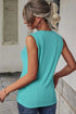 Rib Knit Cut-out Front Twist Tank Top